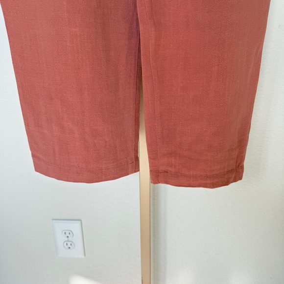 Calligraphie Women's Linen Orange Paperbag Waist Pants M Casual Relaxed Fit - Picture 7 of 10